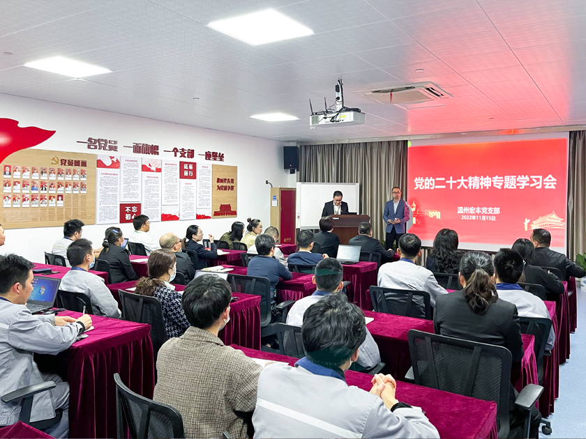 Wenzhou Hongfeng organized a report meeting to study and implement the spirit of the 20th National Congress of the Communist Party of China